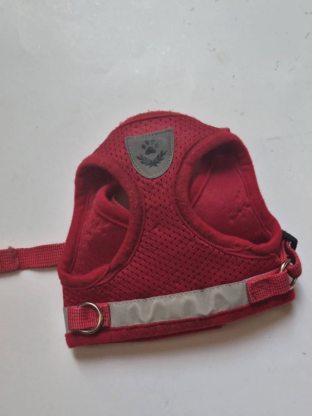 Red Dog Harness With Reflective Strip-Size Small